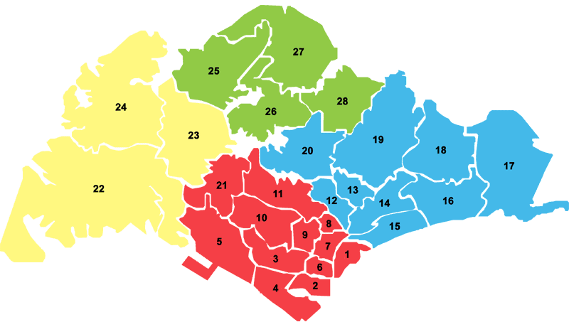 Singapore Map - District View